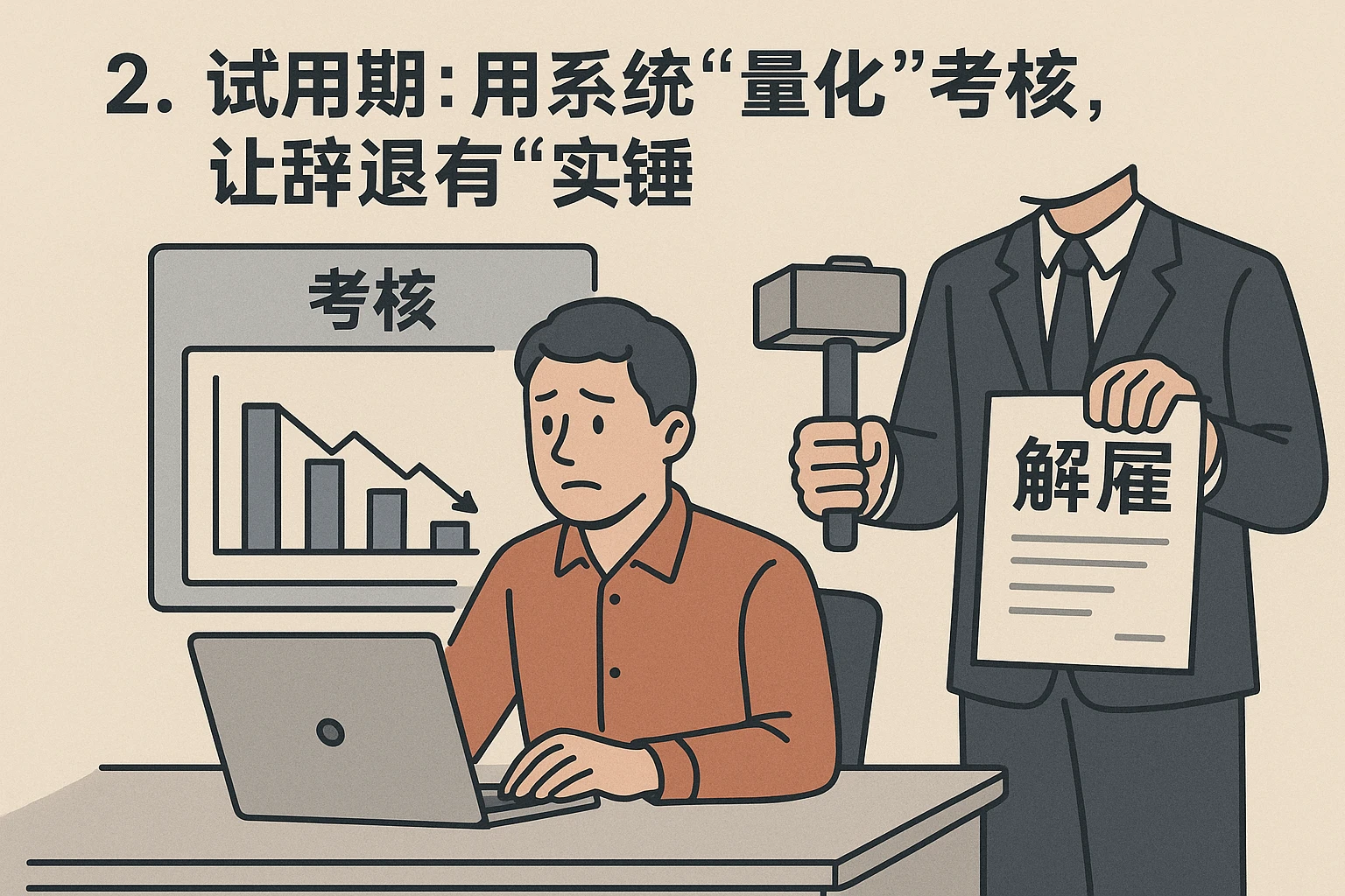 2. 试用期:用系统“量化”考核,让辞退有“实锤”