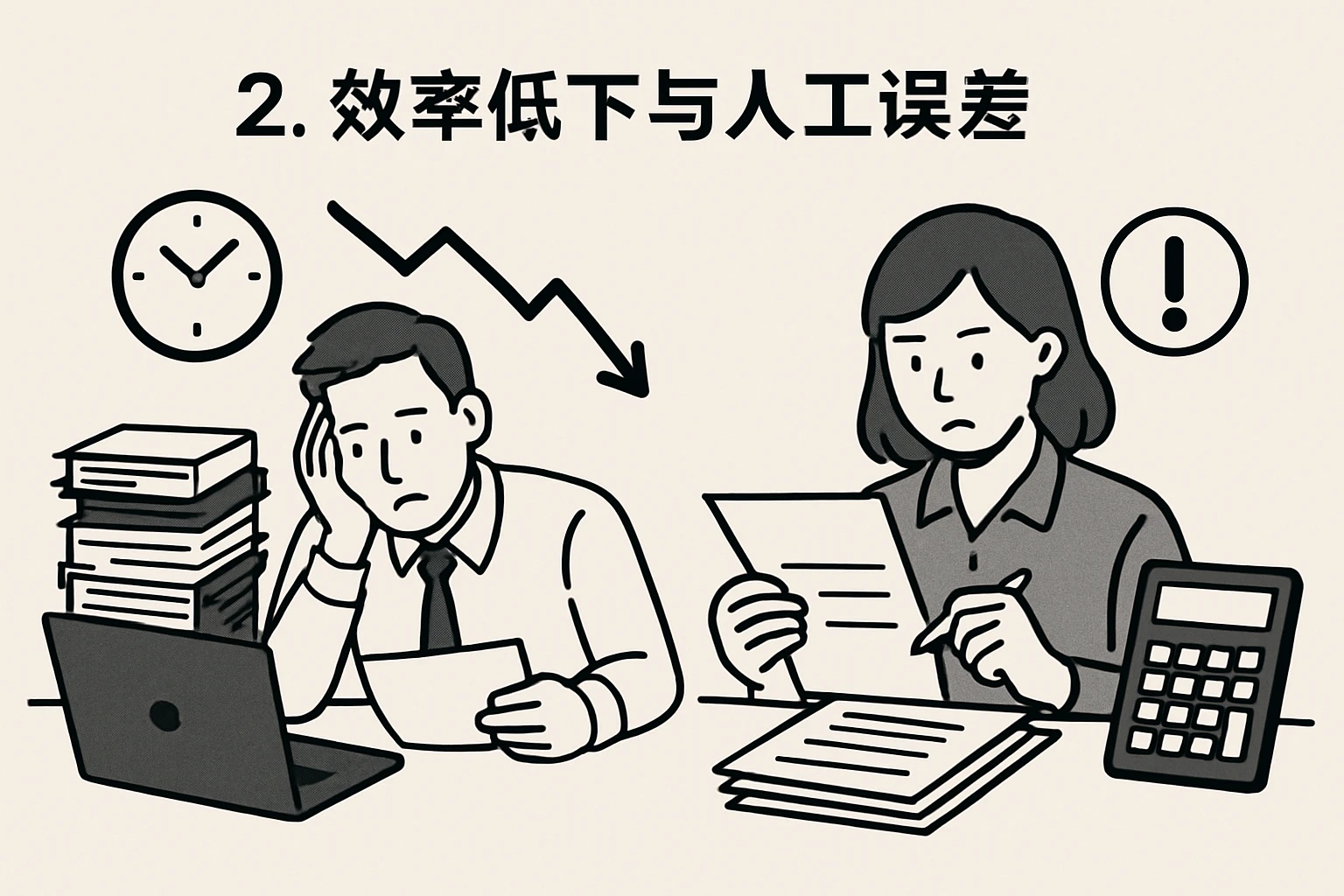 2. 效率低下与人工误差