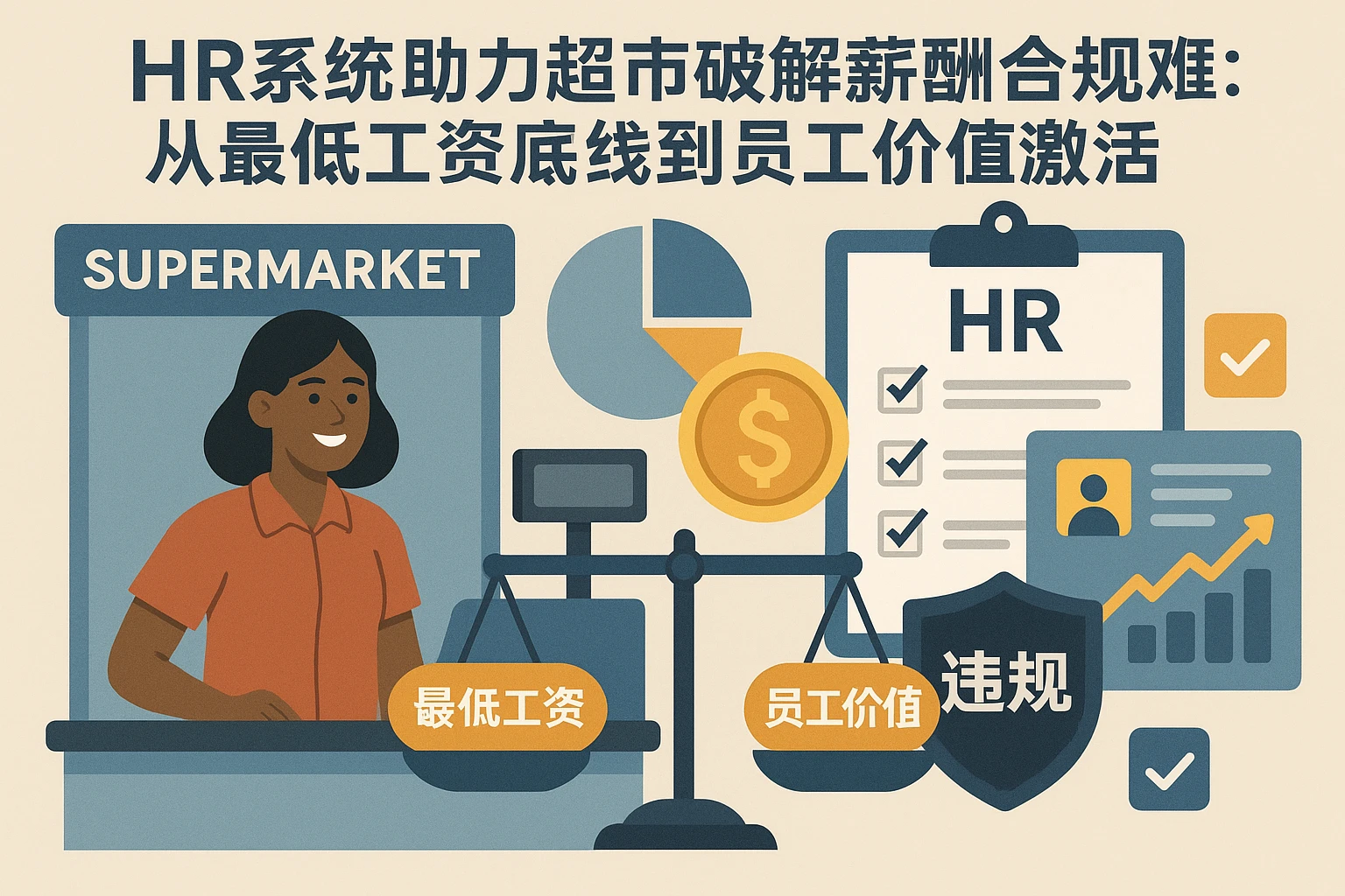 HR系统助力超市破解薪酬合规难题：从最低工资底线到员工价值激活