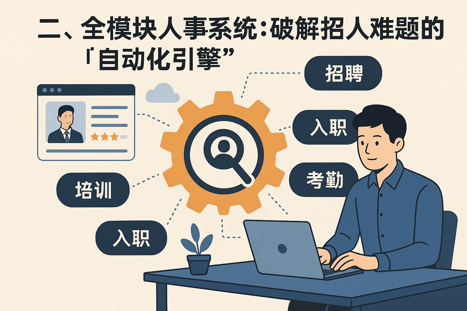 二、全模块人事系统：破解招人难题的“自动化引擎”