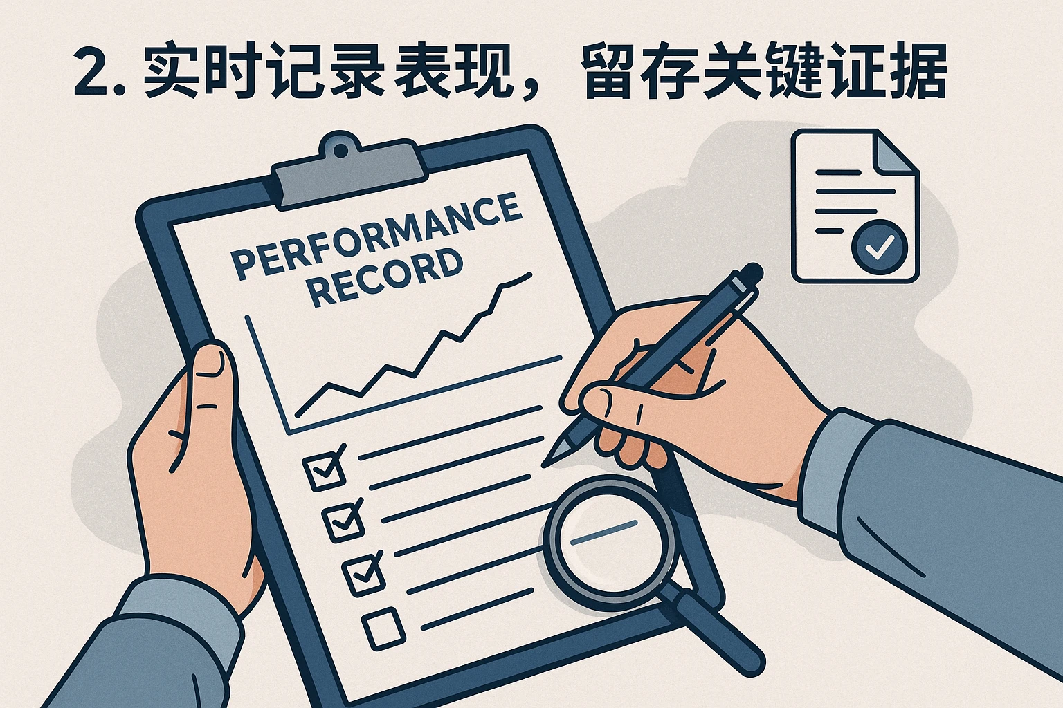 2. 实时记录表现，留存关键证据