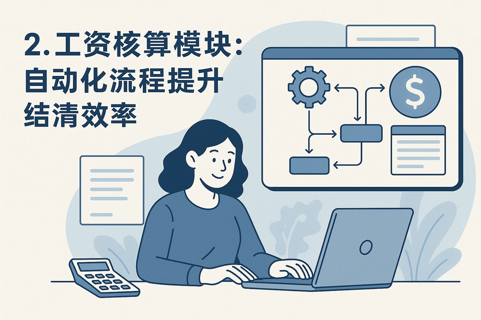 2. 工资核算模块：自动化流程提升结清效率