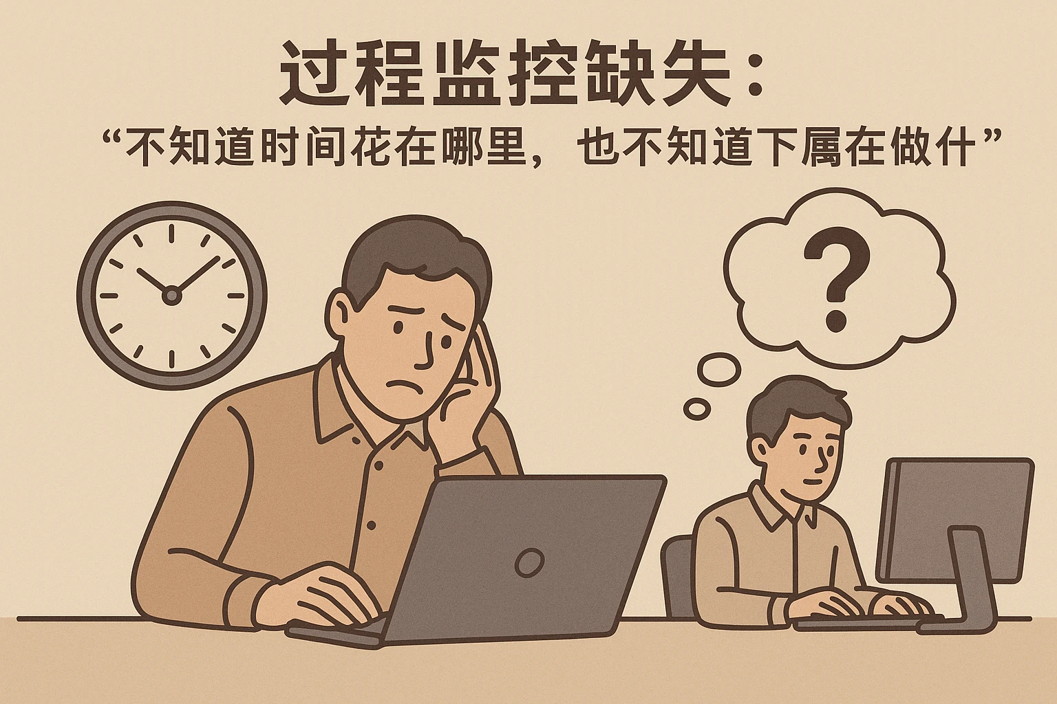 2. 过程监控缺失：“不知道时间花在哪里，也不知道下属在做什么”