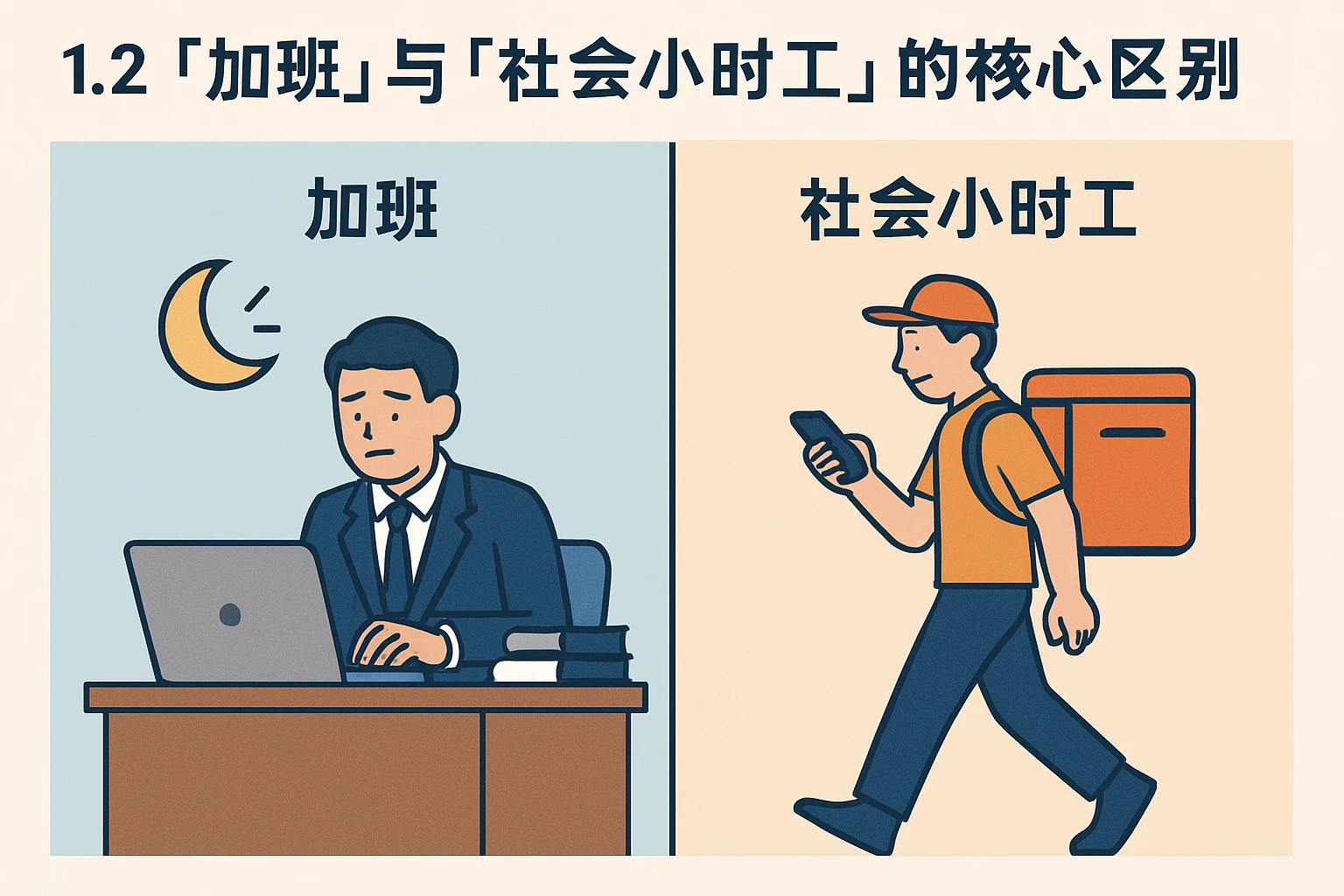 1.2 “加班”与“社会小时工”的核心区别