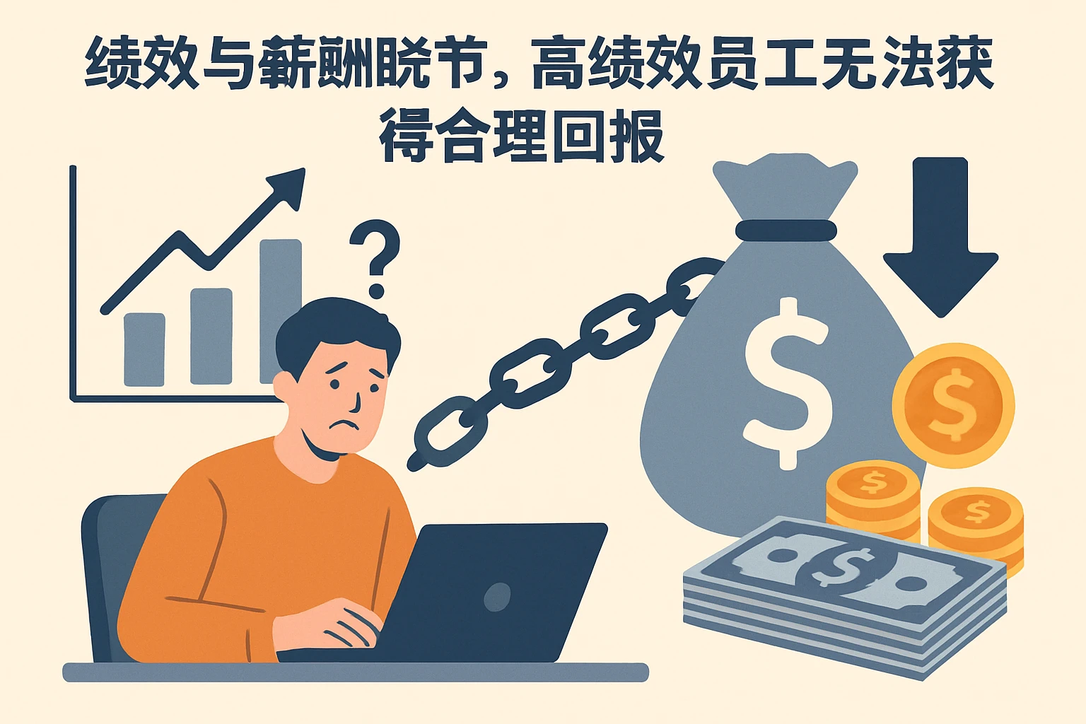 2. 绩效与薪酬脱节，高绩效员工无法获得合理回报