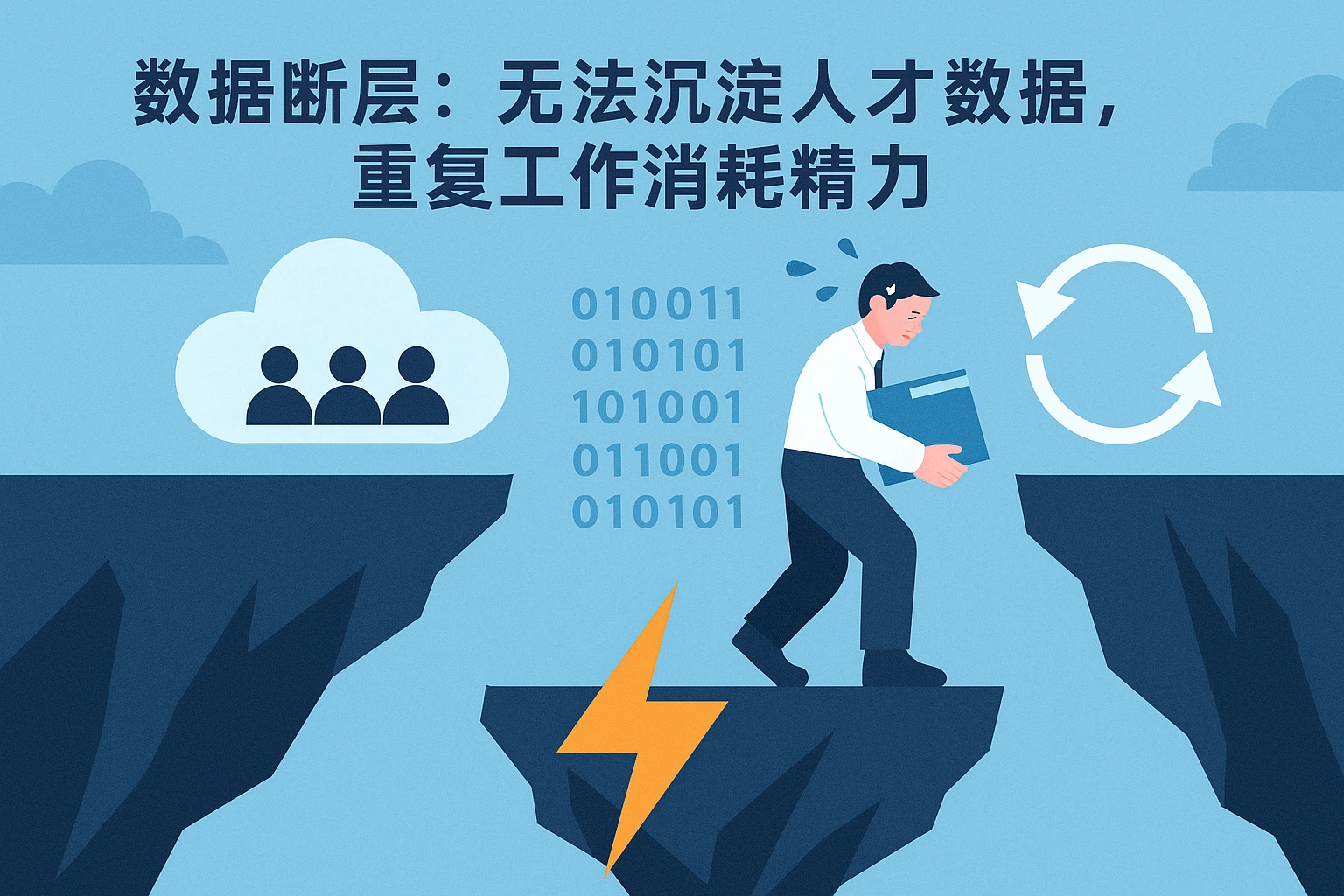 2. 数据断层：无法沉淀人才数据，重复工作消耗精力