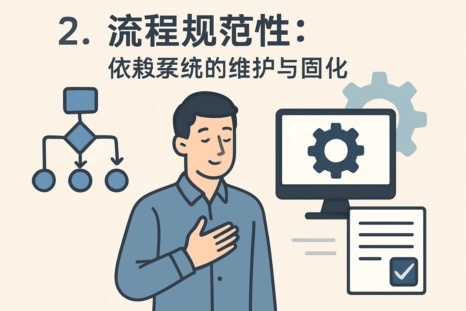 2. 流程规范性：依赖系统的维护与固化