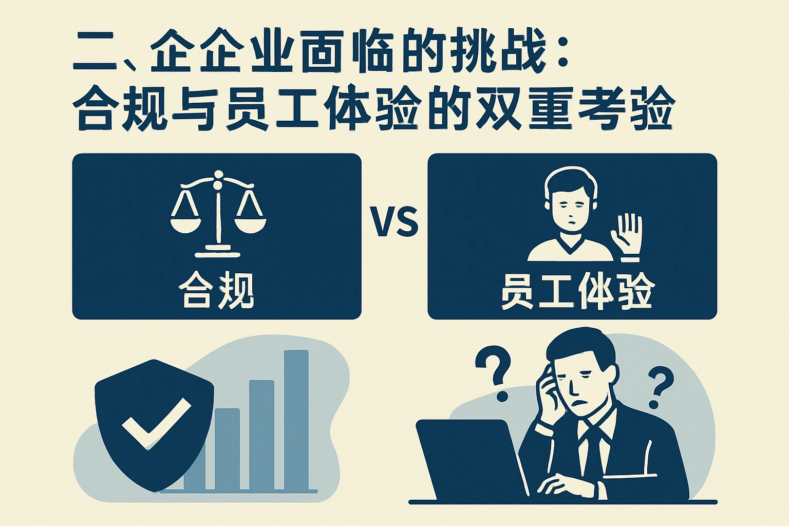 二、企业面临的挑战：合规与员工体验的双重考验