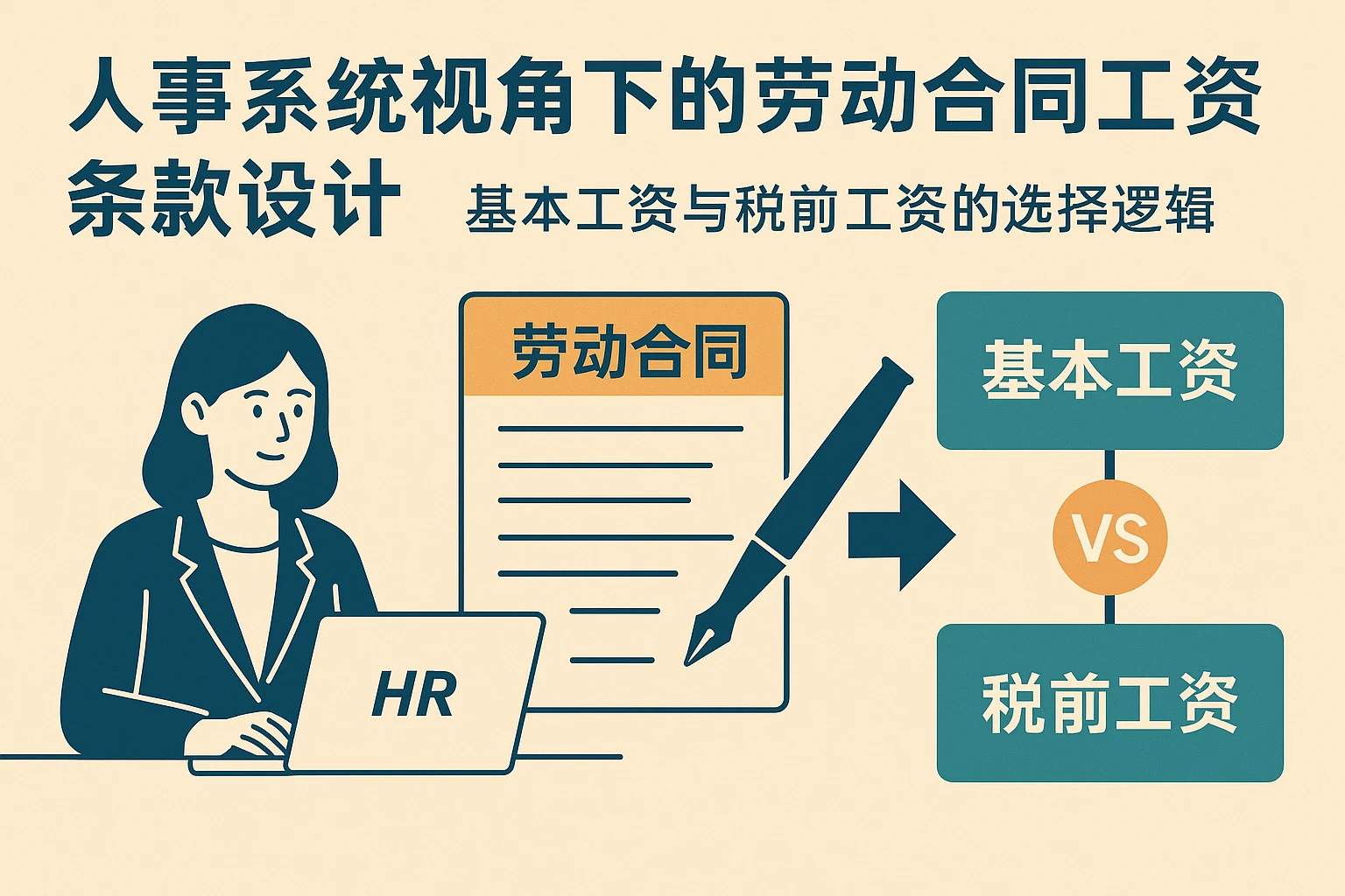 人事系统视角下的劳动合同工资条款设计:基本工资与税前工资的选择逻辑