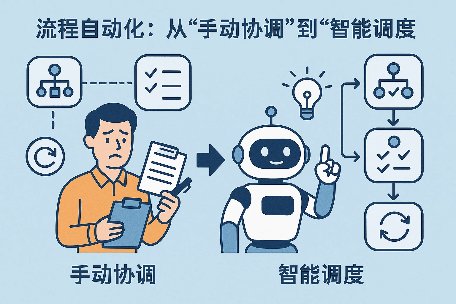 2. 流程自动化:从“手动协调”到“智能调度”