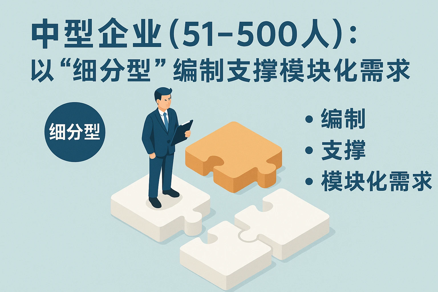 2. 中型企业（51-500人）：以“细分型”编制支撑模块化需求
