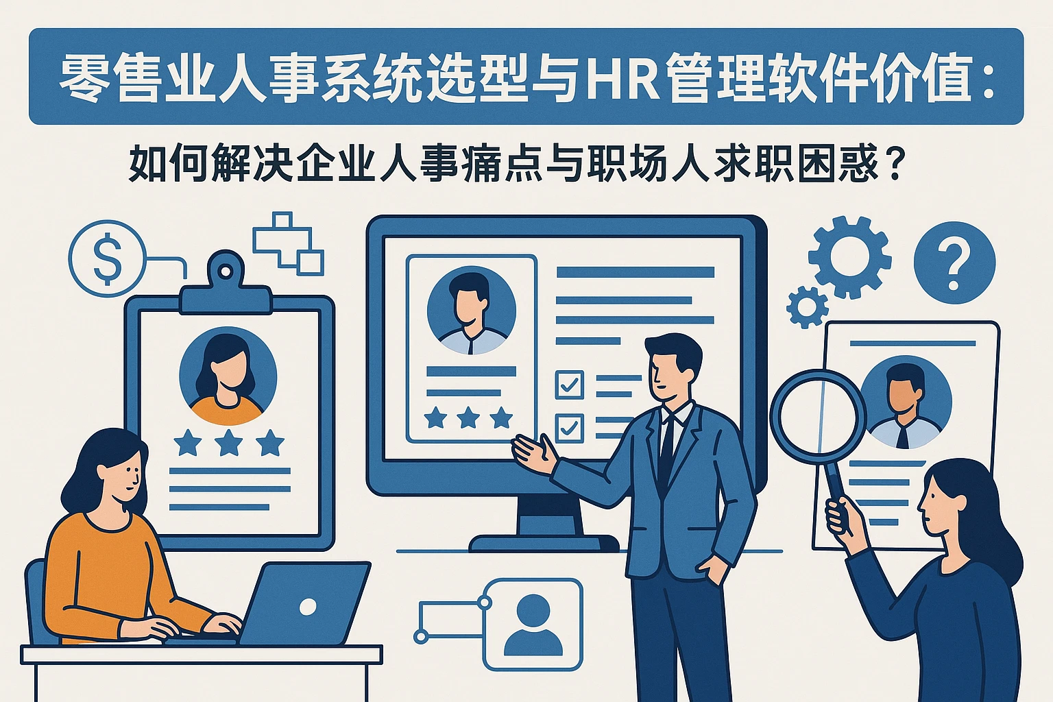 零售业人事系统选型与HR管理软件价值：如何解决企业人事痛点与职场人求职困惑？