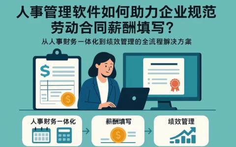 人事管理软件如何助力企业规范劳动合同薪酬填写？——从人事财务一体化到绩效管理的全流程解决方案