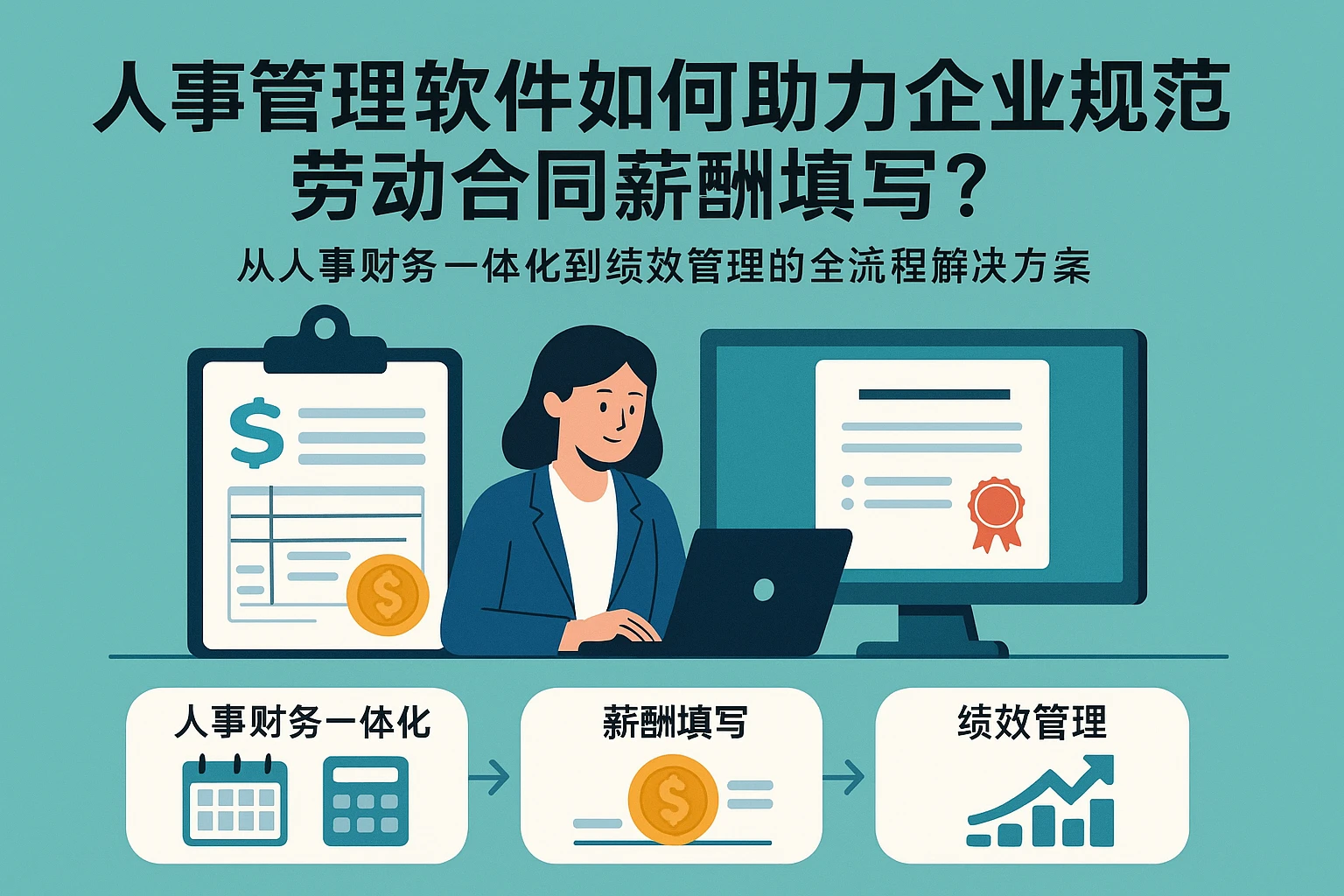 人事管理软件如何助力企业规范劳动合同薪酬填写？——从人事财务一体化到绩效管理的全流程解决方案