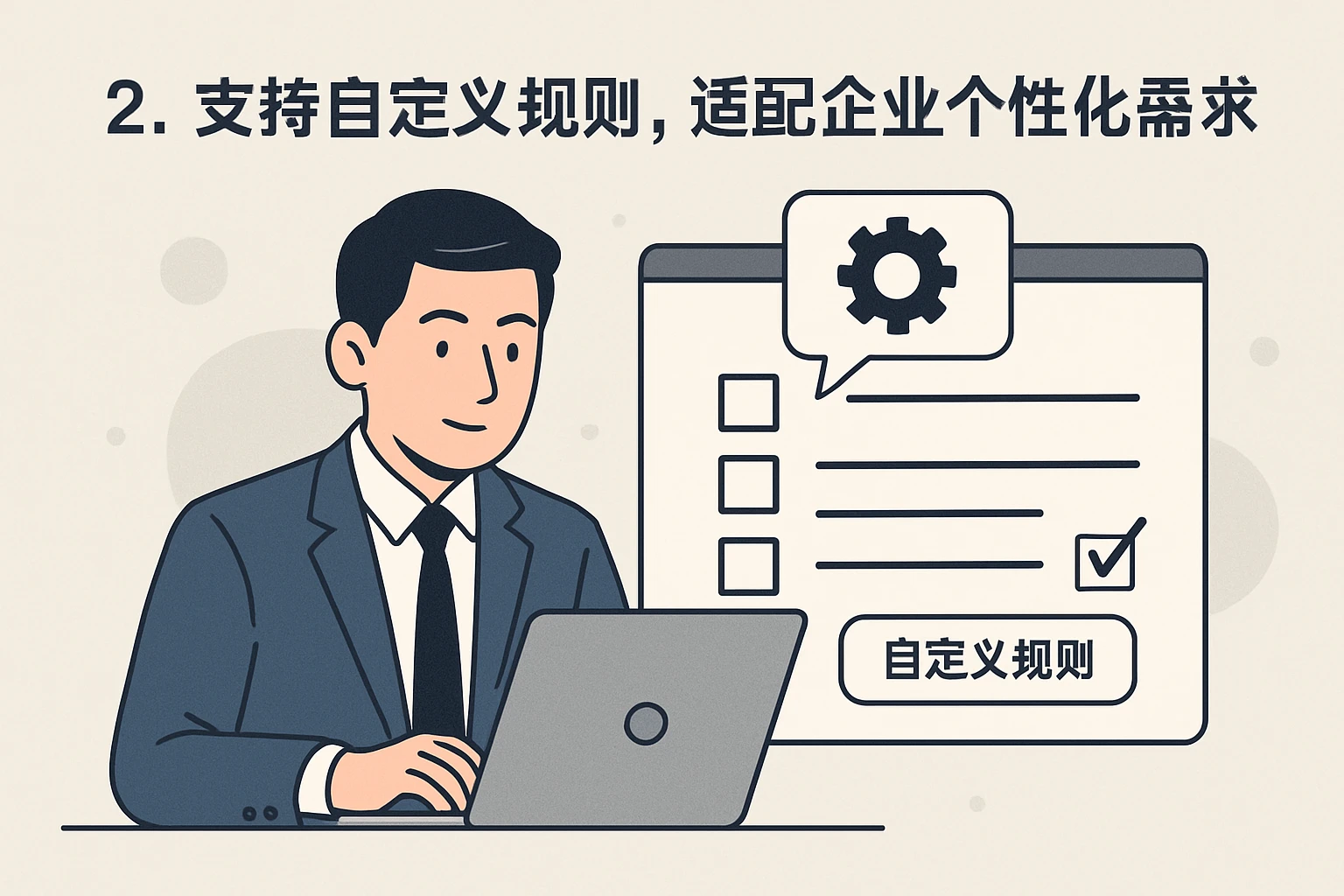 2. 支持自定义规则，适配企业个性化需求