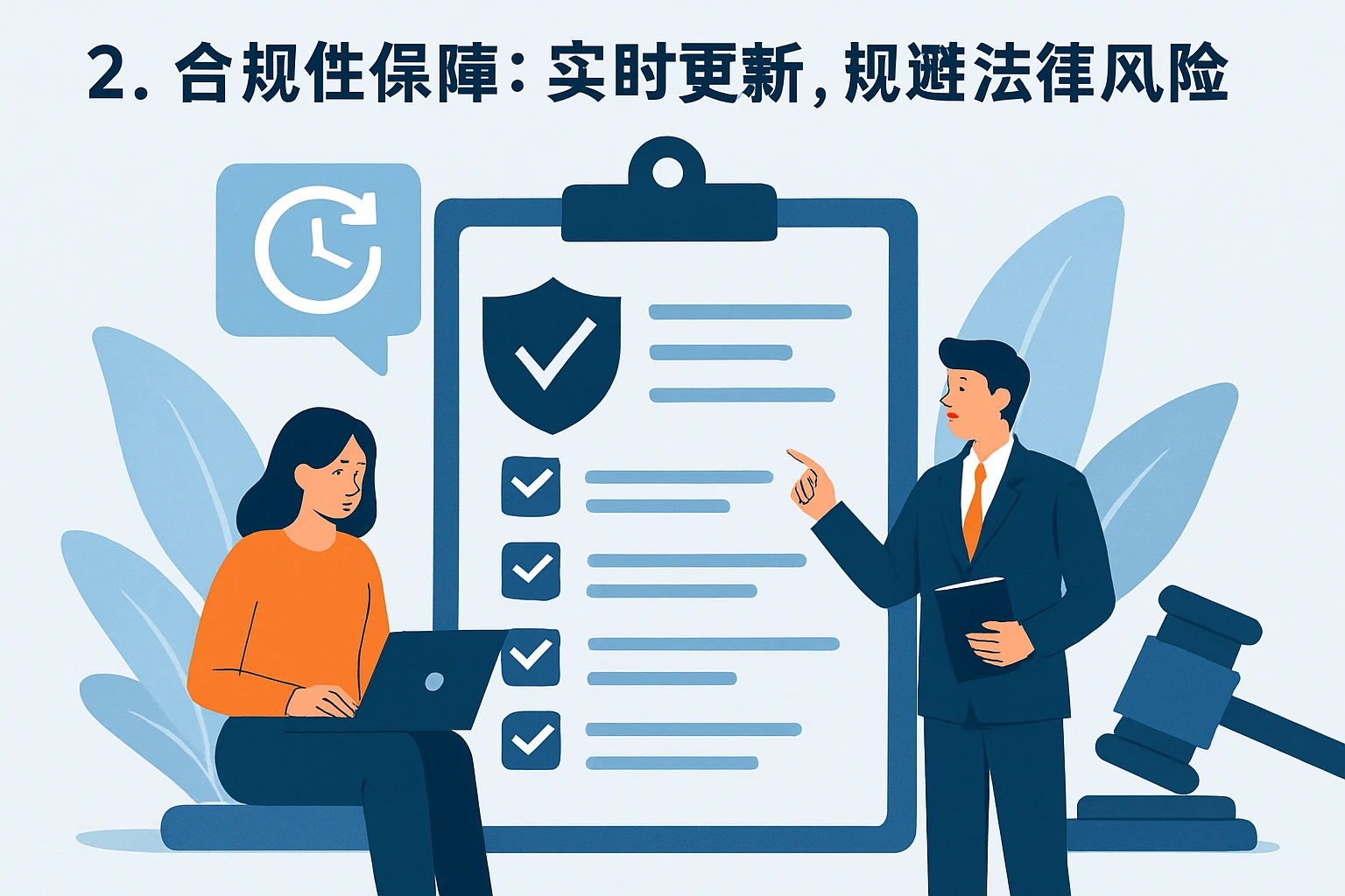 2. 合规性保障：实时更新，规避法律风险
