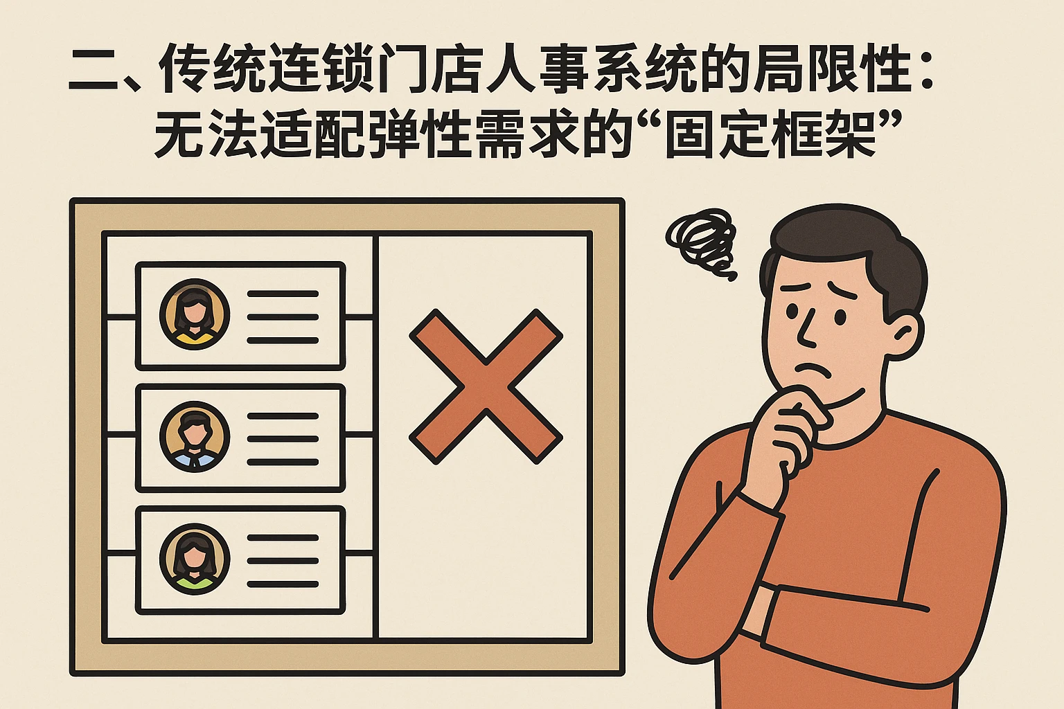 二、传统连锁门店人事系统的局限性：无法适配弹性需求的“固定框架”