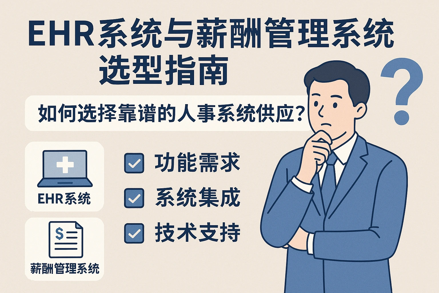 EHR系统与薪酬管理系统选型指南：如何选择靠谱的人事系统供应商？