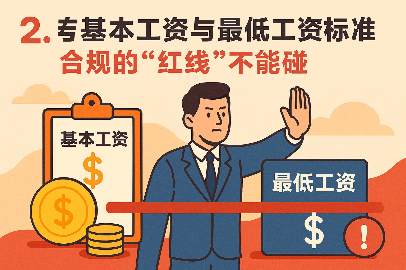2. 基本工资与最低工资标准：合规的“红线”不能碰