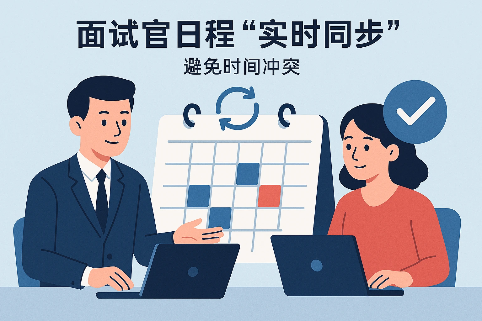 2. 面试官日程“实时同步”，避免时间冲突