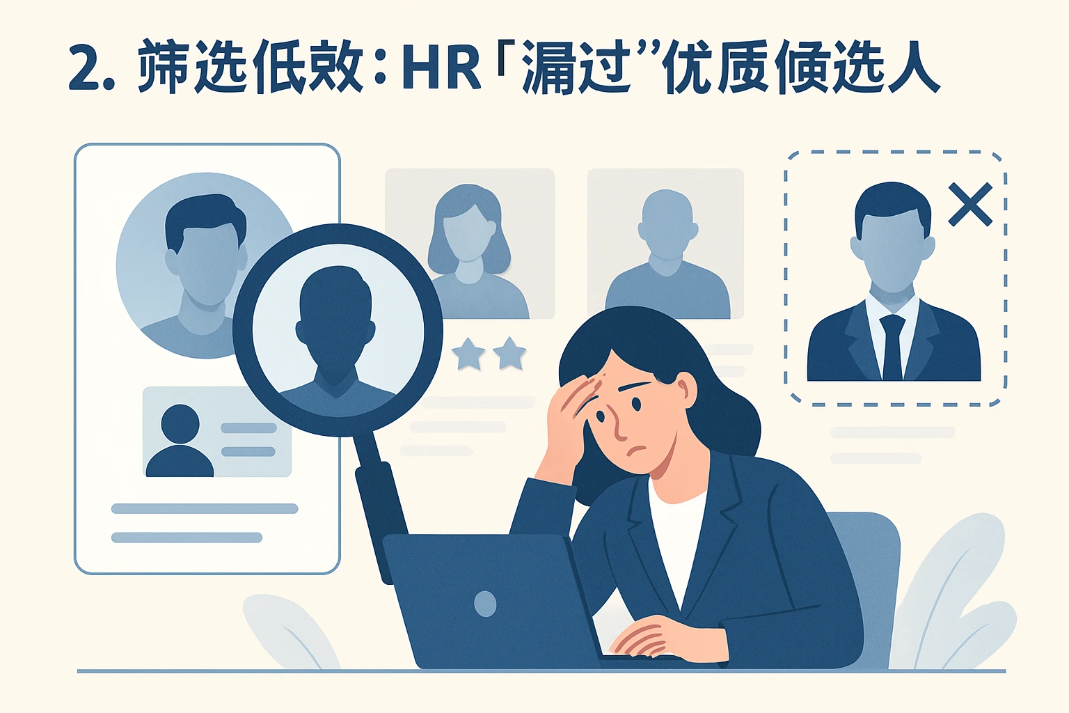 2. 筛选低效：HR“漏过”优质候选人