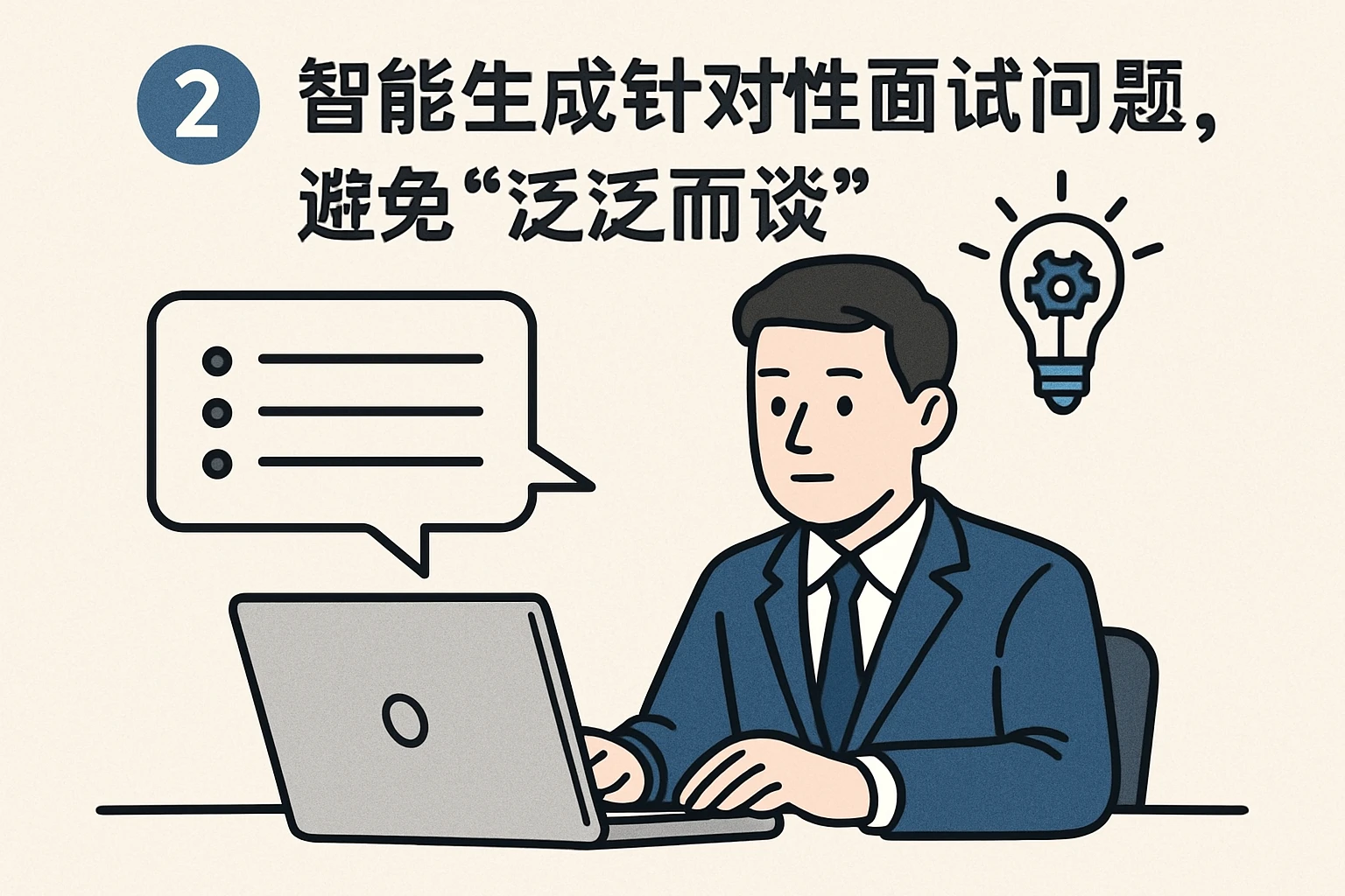2. 智能生成针对性面试问题，避免“泛泛而谈”