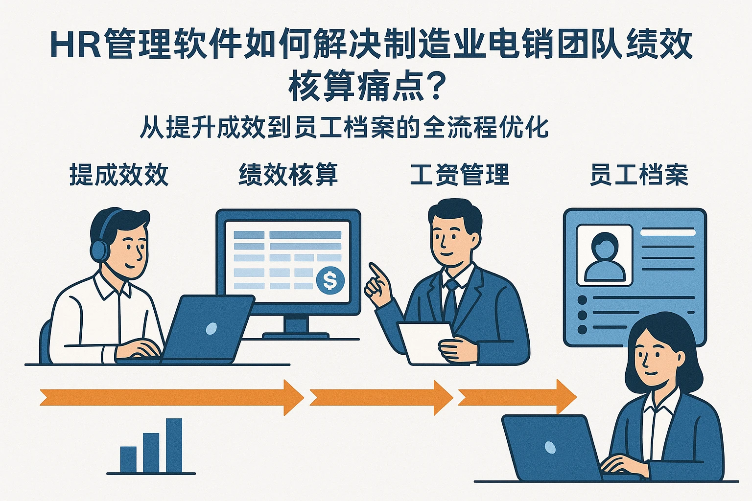 HR管理软件如何解决制造业电销团队绩效核算痛点？从提成绩效到员工档案的全流程优化