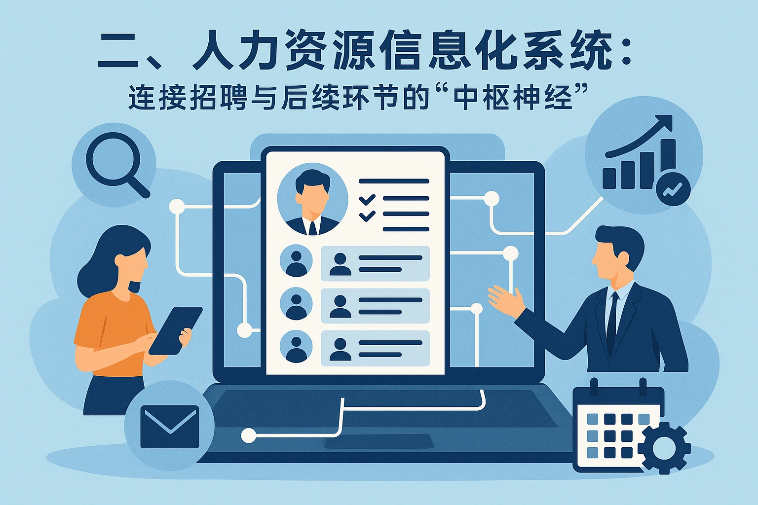 二、人力资源信息化系统：连接招聘与后续环节的“中枢神经”