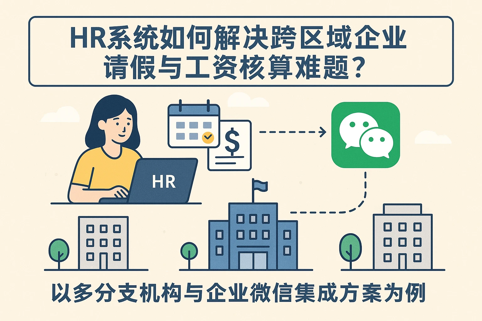 HR系统如何解决跨区域企业请假与工资核算难题？以多分支机构与企业微信集成方案为例