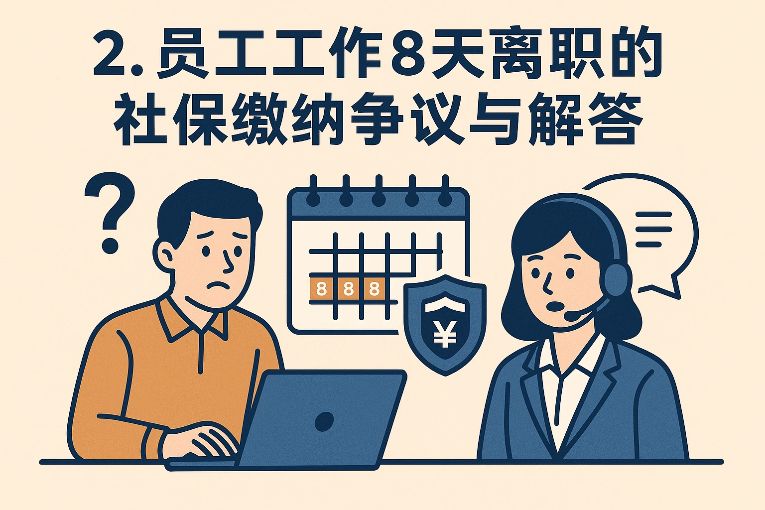 2. 员工工作8天离职的社保缴纳争议与解答