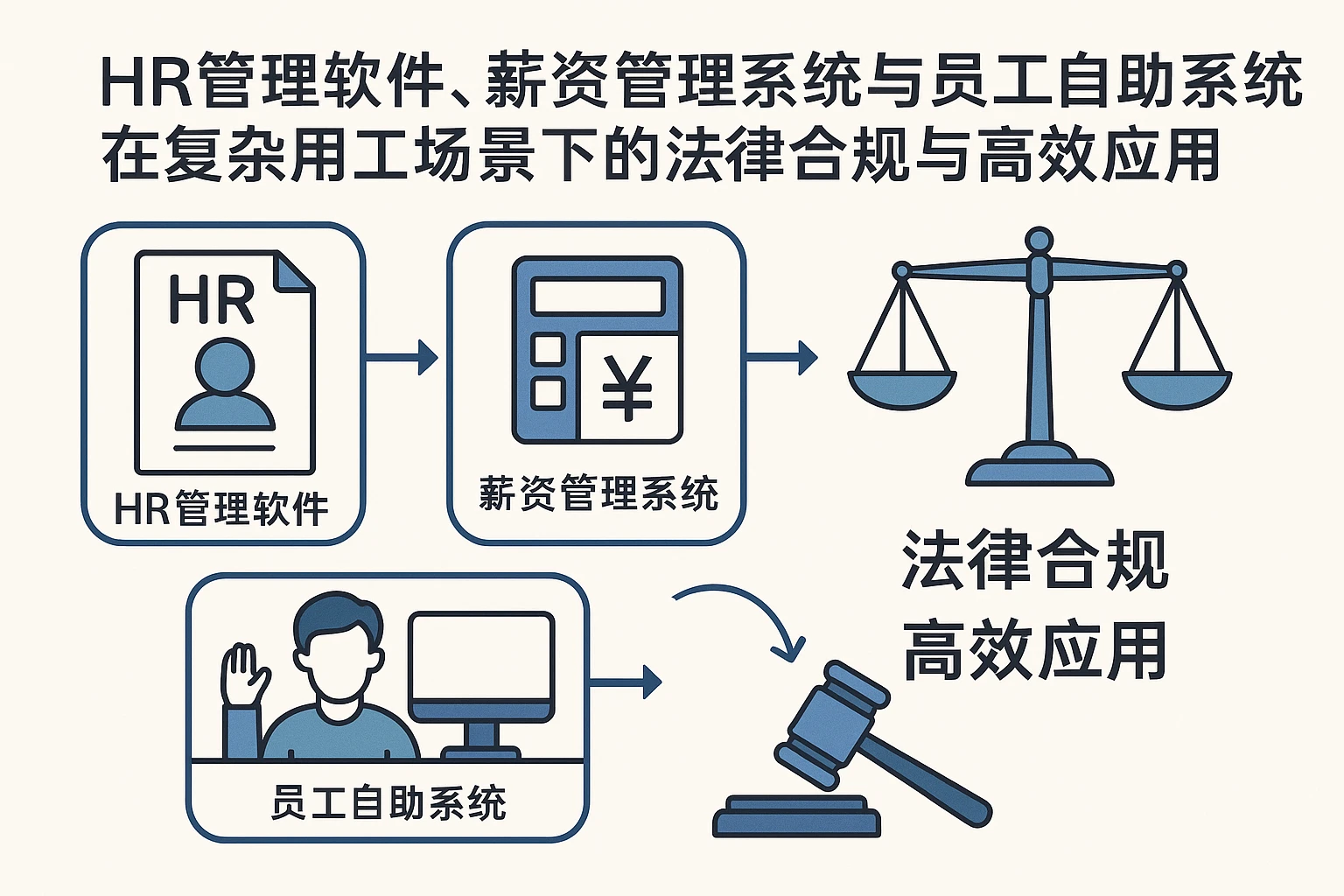 HR管理软件、薪资管理系统与员工自助系统在复杂用工场景下的法律合规与高效应用