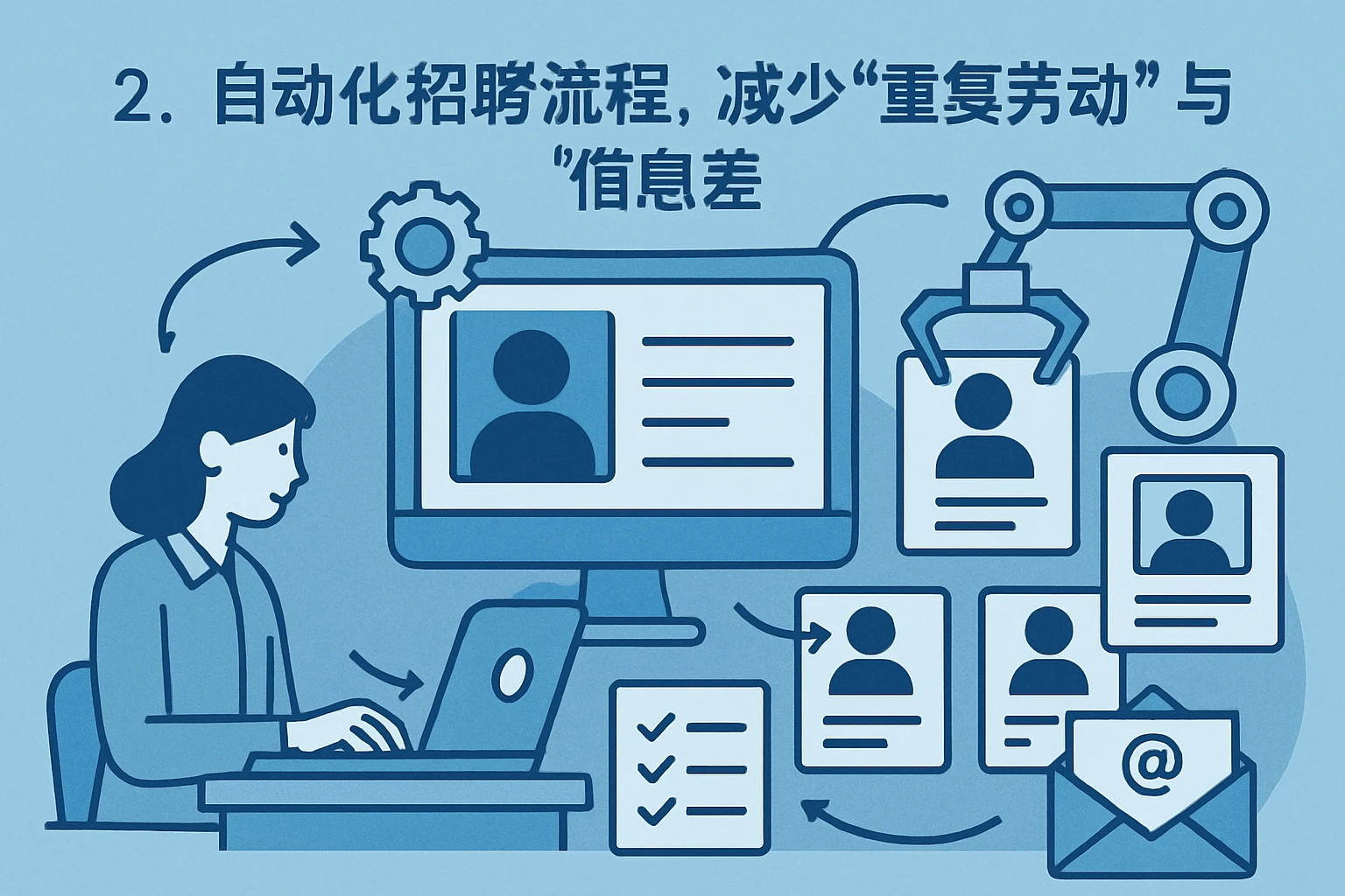 2. 自动化招聘流程，减少“重复劳动”与“信息差”
