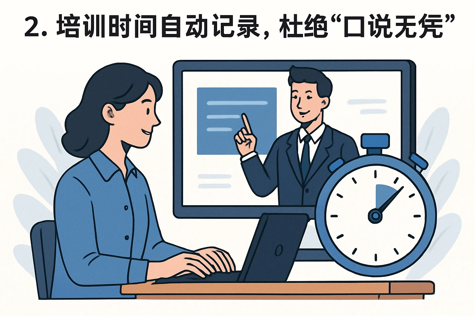 2. 培训时间自动记录，杜绝“口说无凭”