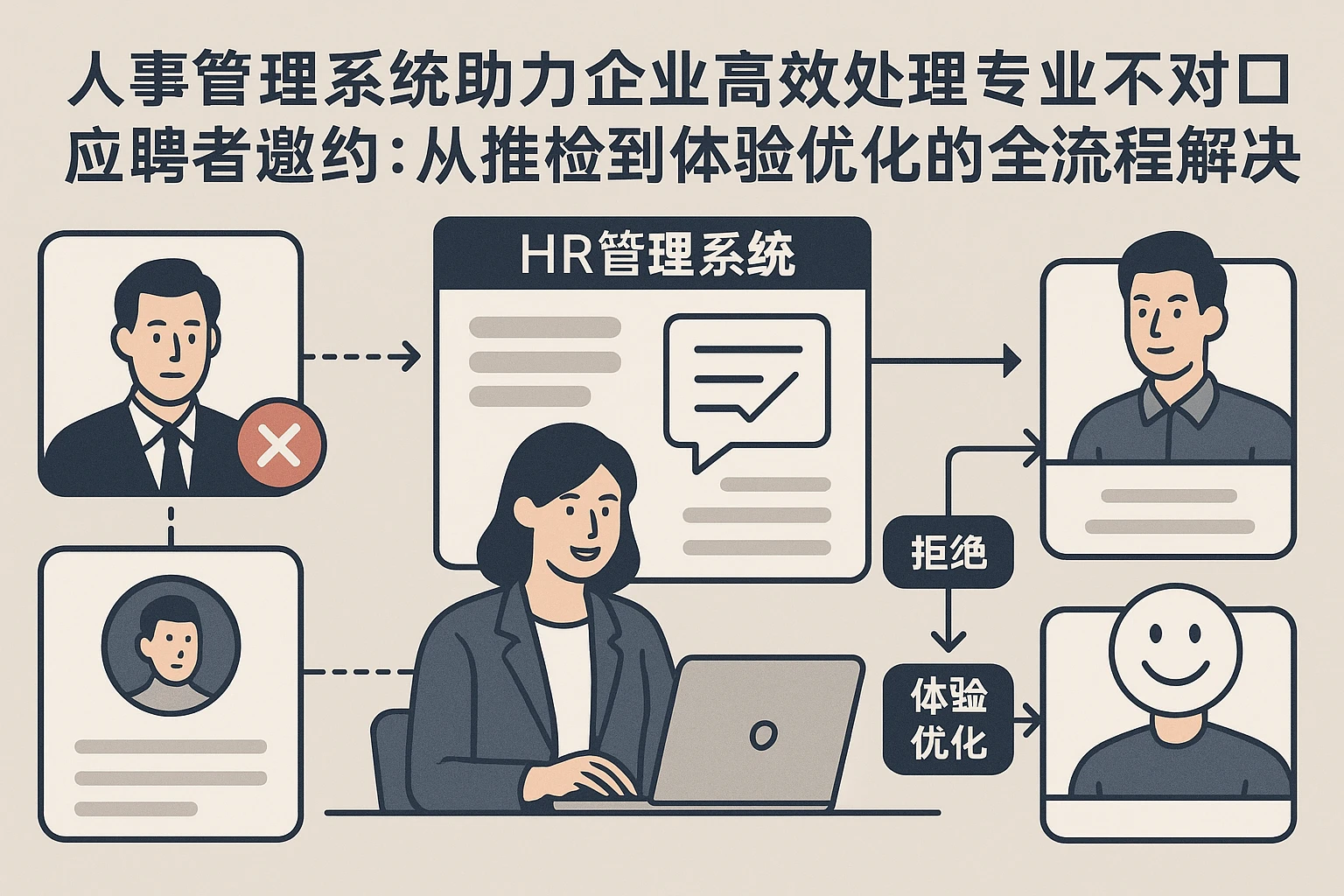 人事管理系统助力企业高效处理专业不对口应聘者邀约：从拒绝到体验优化的全流程解决方案