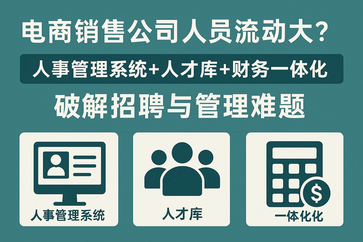 电商销售公司人员流动大？人事管理系统+人才库+财务一体化，破解招聘与管理难题