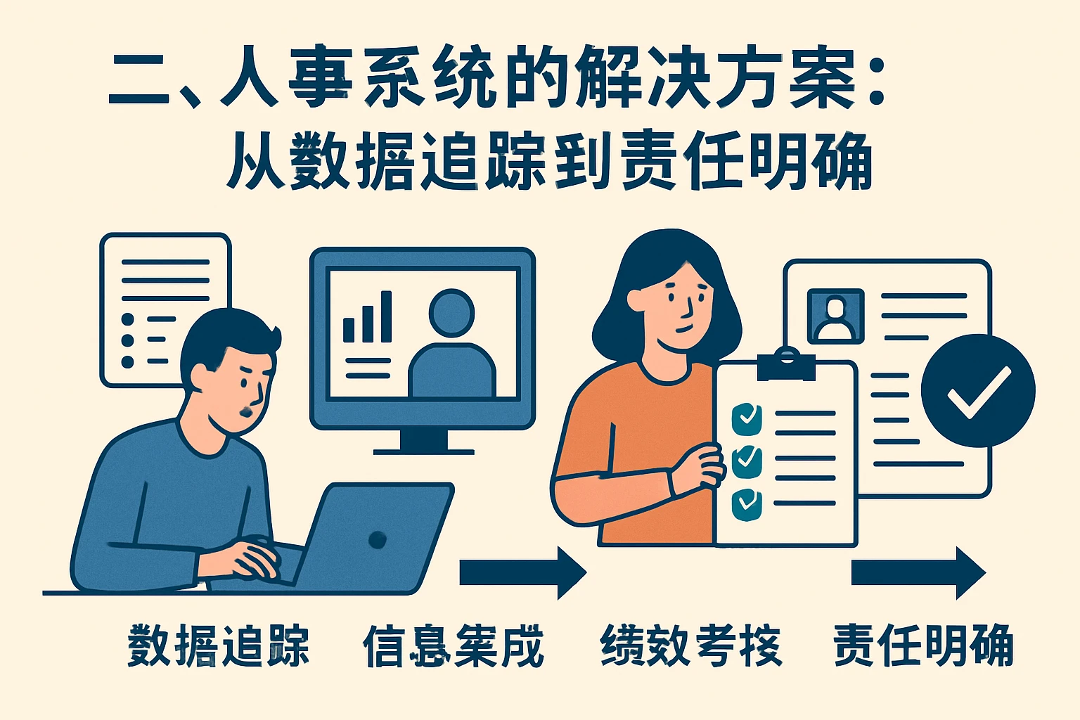二、人事系统的解决方案：从数据追踪到责任明确