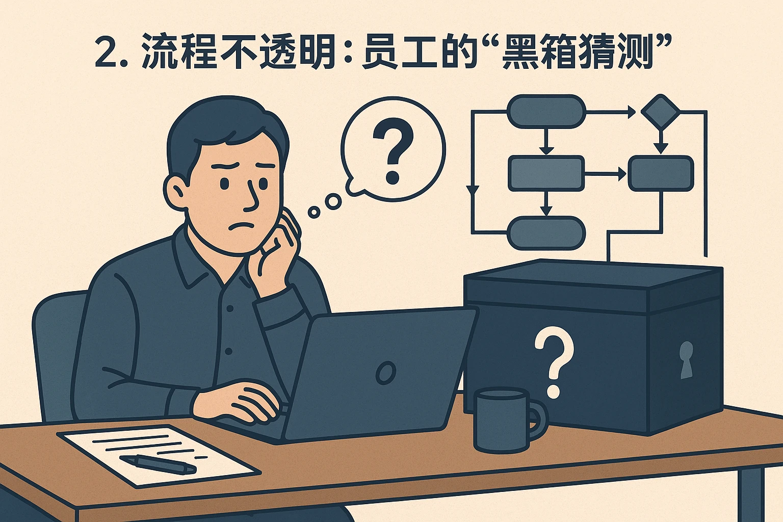 2. 流程不透明：员工的“黑箱猜测”