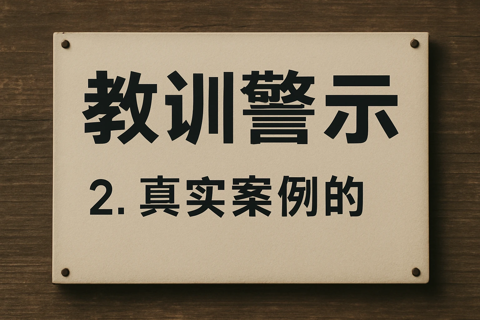 2. 真实案例的“教训警示”
