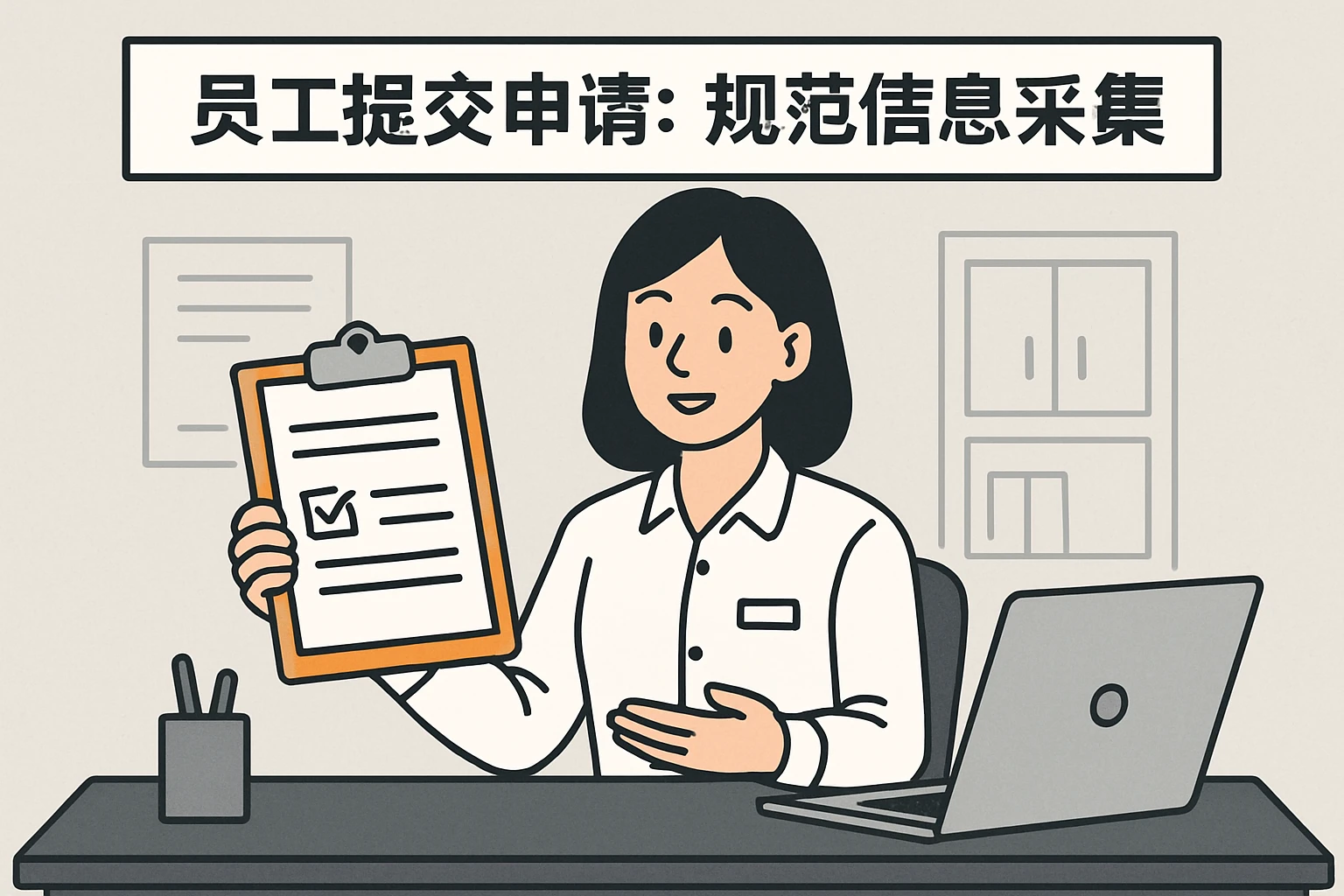 1. 员工提交申请：规范信息采集