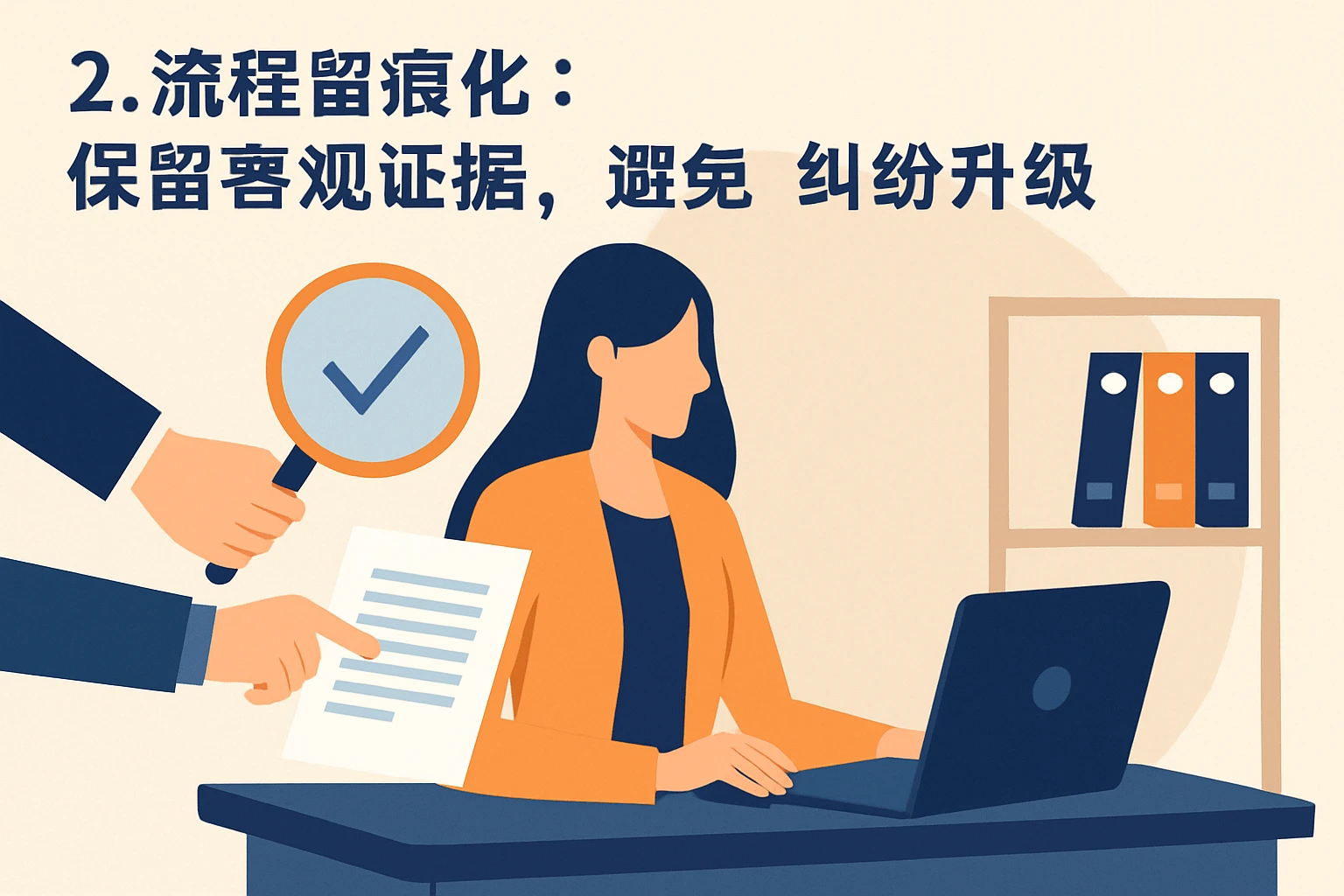 2. 流程留痕化：保留客观证据，避免纠纷升级