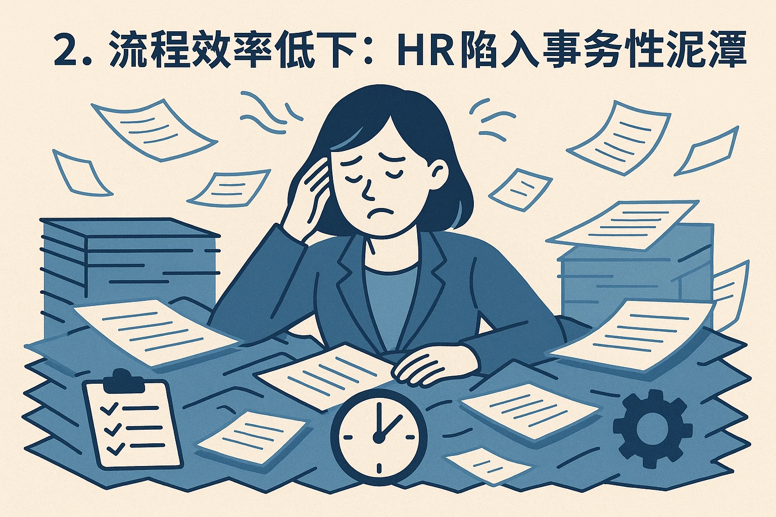 2. 流程效率低下：HR陷入“事务性泥潭”