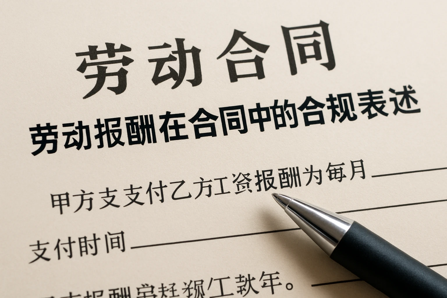 劳动报酬在合同中的合规表述