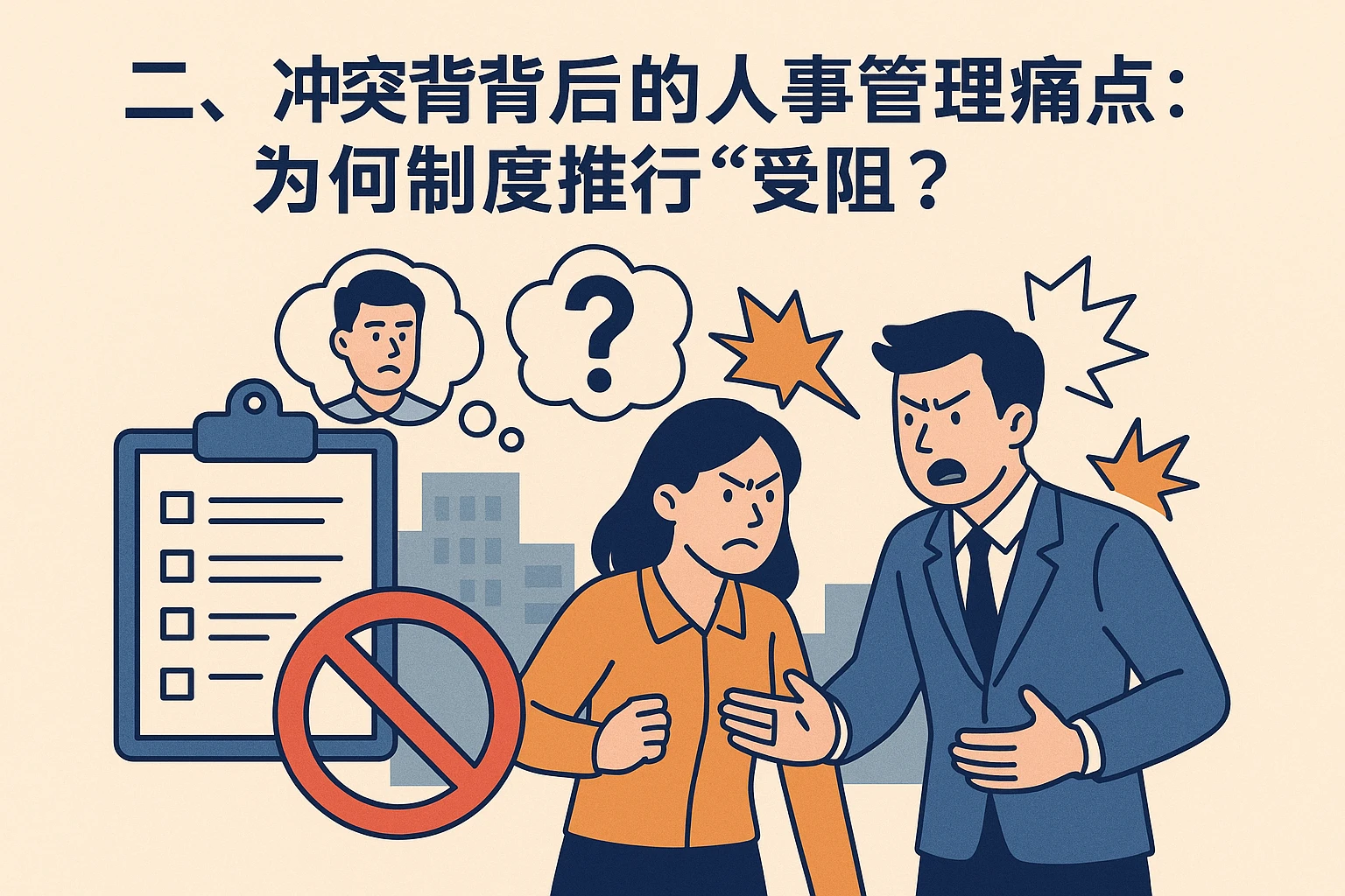 二、冲突背后的人事管理痛点：为何制度推行“受阻”？