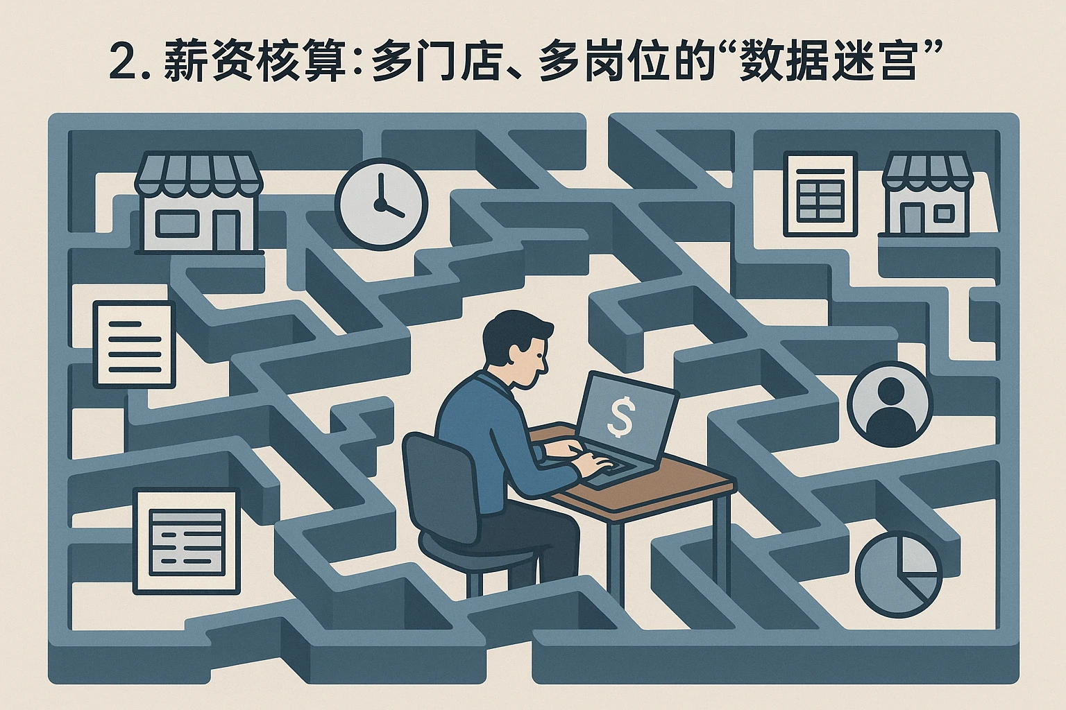 2. 薪资核算：多门店、多岗位的“数据迷宫”