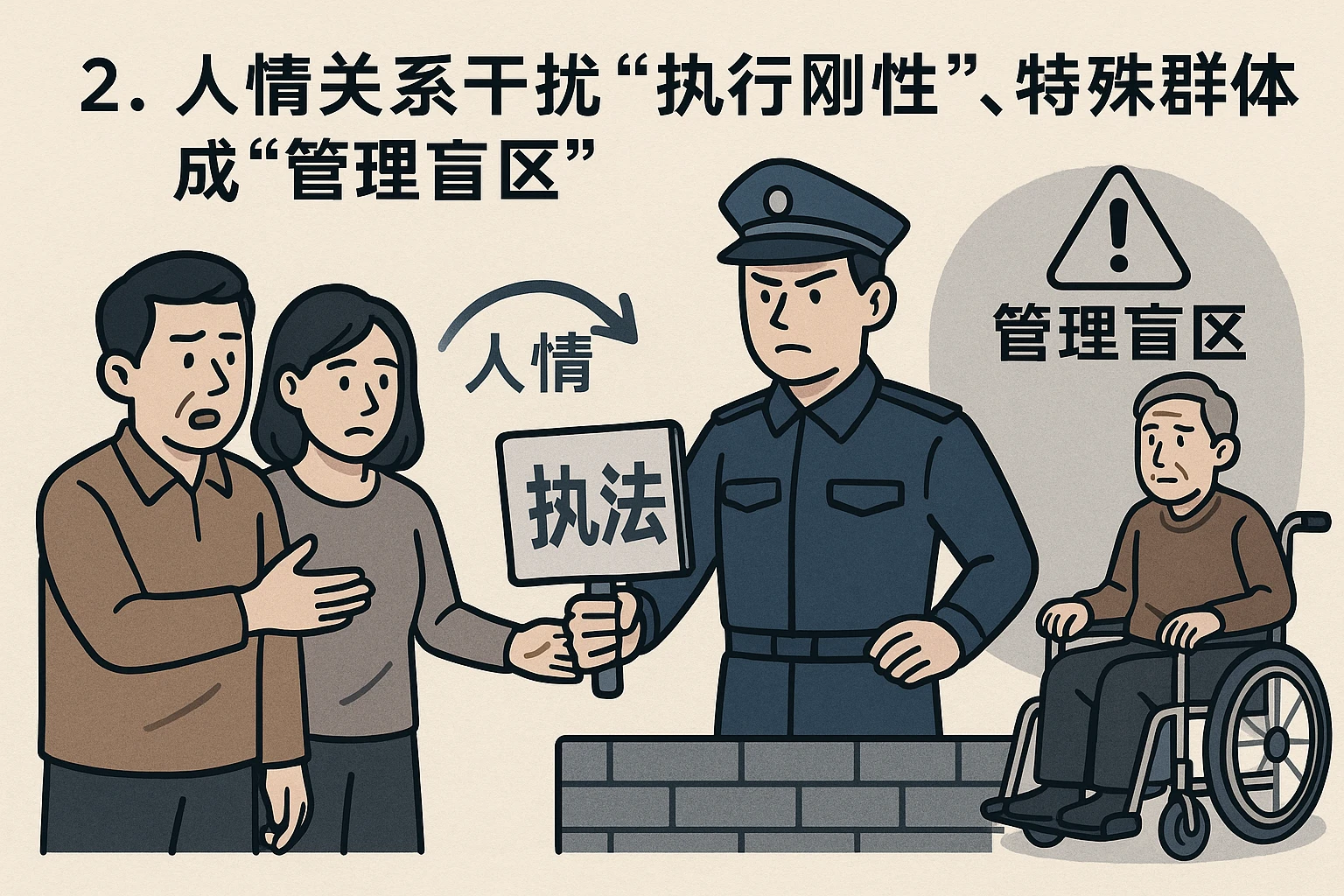 2. 人情关系干扰“执行刚性”，特殊群体成“管理盲区”