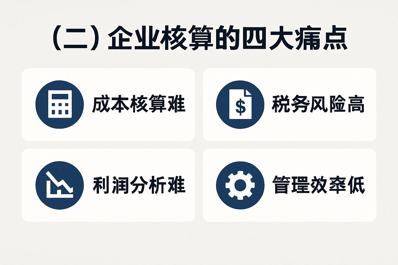 （二）企业核算的四大痛点
