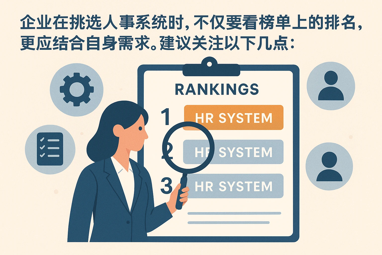 企业在挑选人事系统时，不仅要看榜单上的排名，更应结合自身需求。建议关注以下几点：