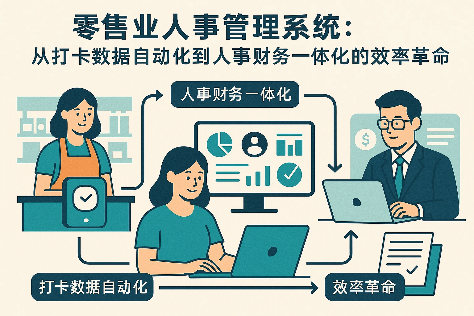零售业人事管理系统：从打卡数据自动化到人事财务一体化的效率革命