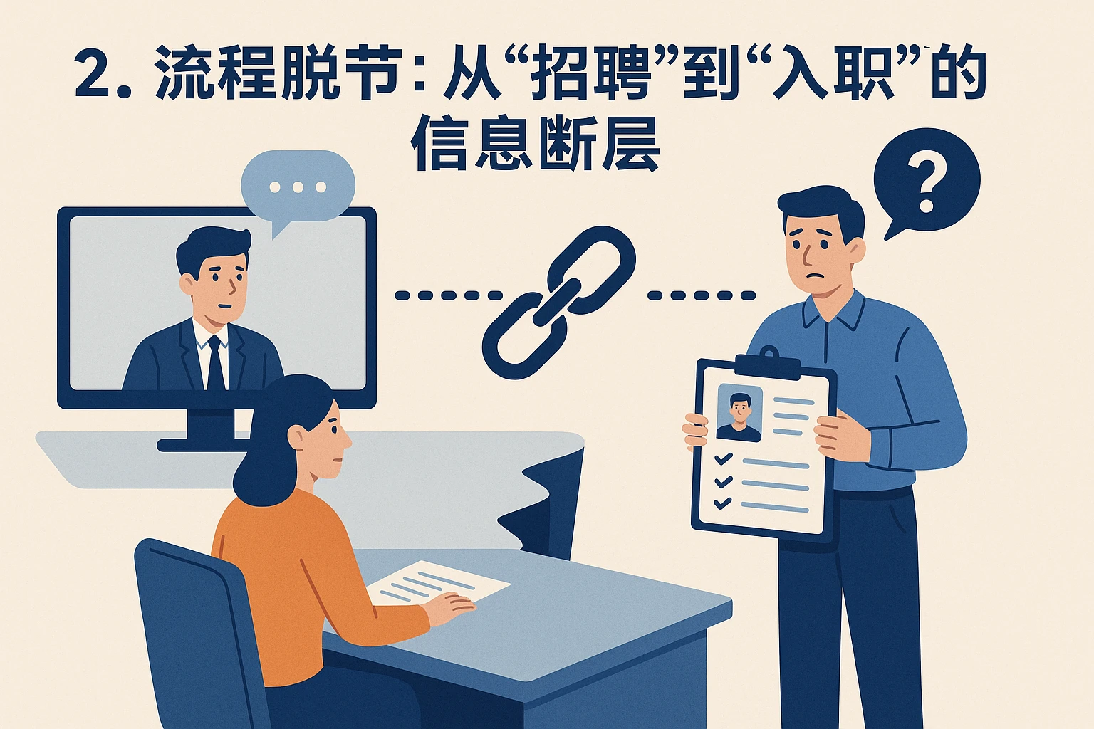 2. 流程脱节：从“招聘”到“入职”的“信息断层”