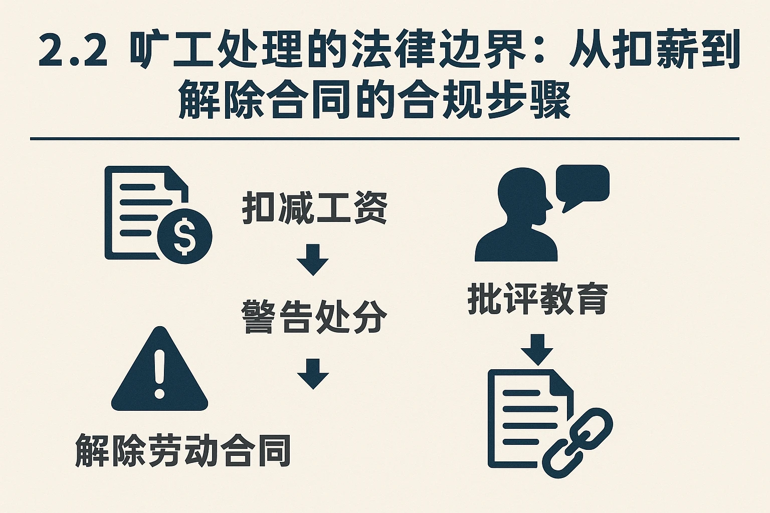 2.2 旷工处理的法律边界：从扣薪到解除合同的合规步骤